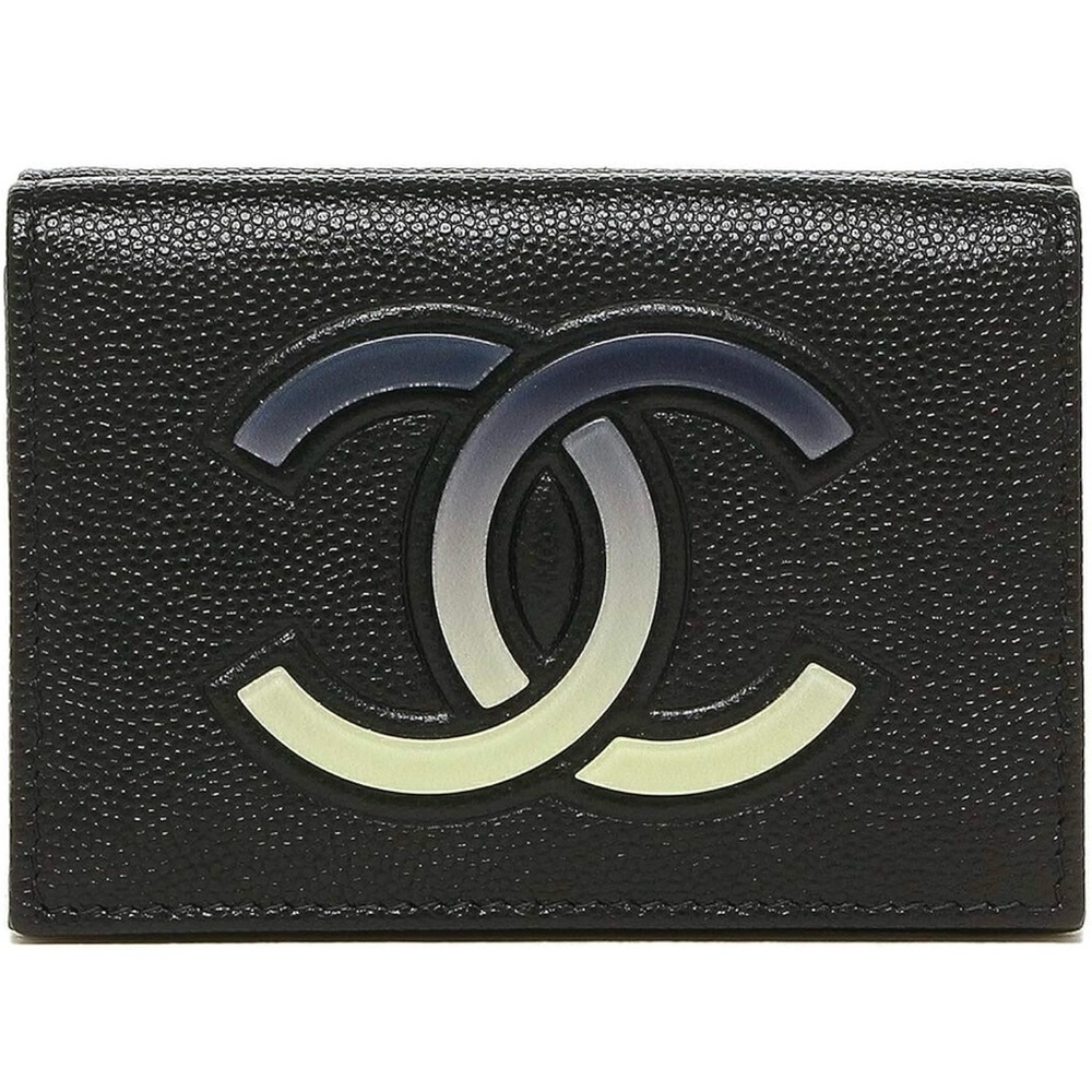 !NWT! CHANEL Black Caviar CC Logo Wallet - Picture 2 of 8